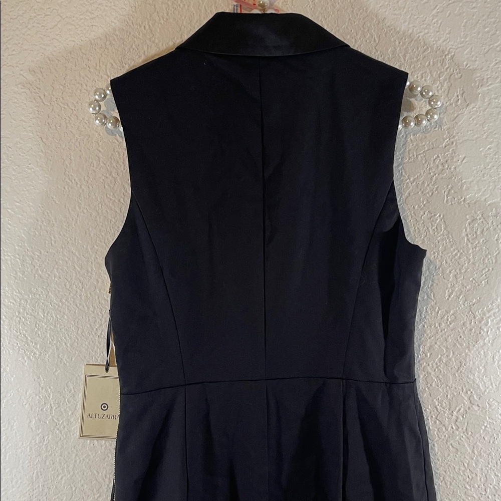 Altuzarra Target Tuxedo Black Gold Crane Sleeveless Classy Dress Size 6 NEW - Picture 6 of 11